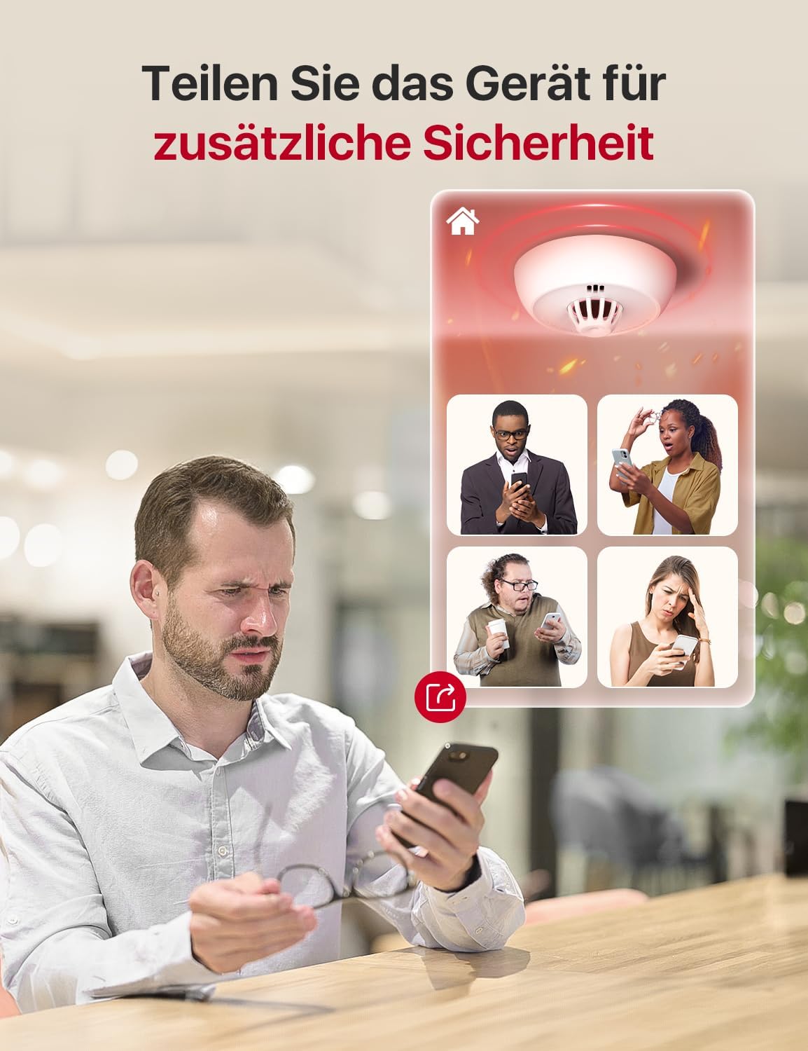 Funkvernetzter Hitzemelder-Set XH02-M, 2x Wärmemelder