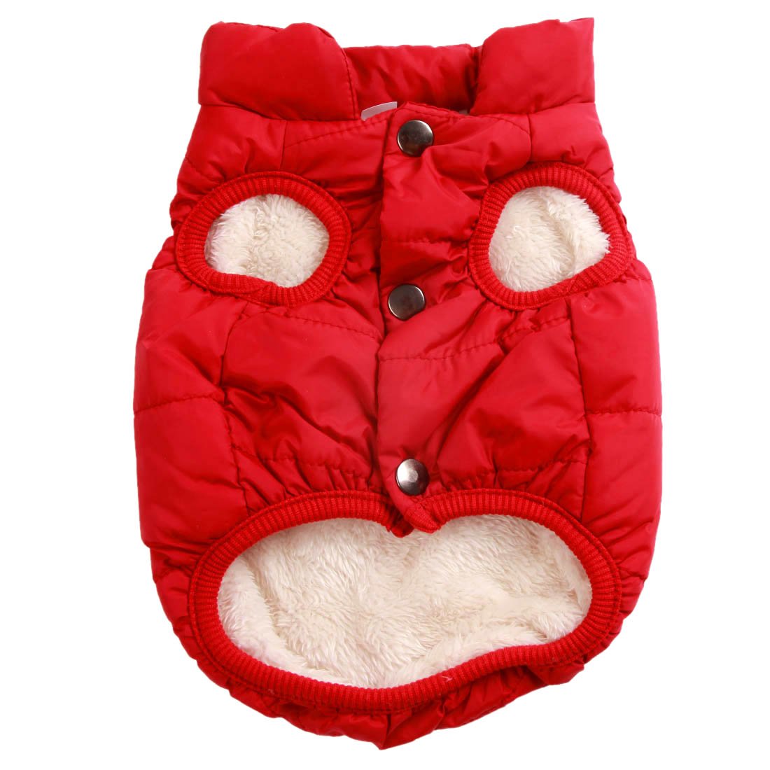 Mit Fleece gefütterte Hundejacke für kaltes Wetter, M Rot