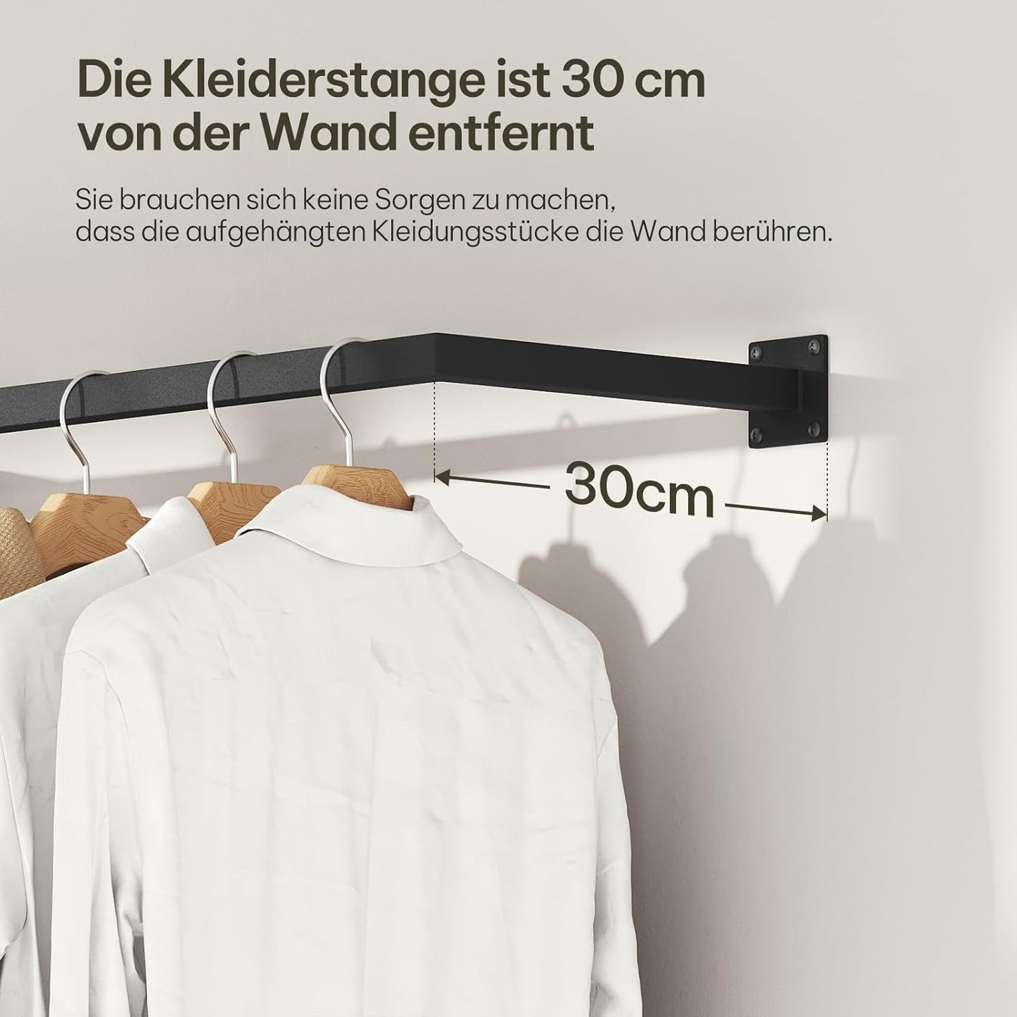 Kleiderstange Industrial Design, Schwarz 170 cm