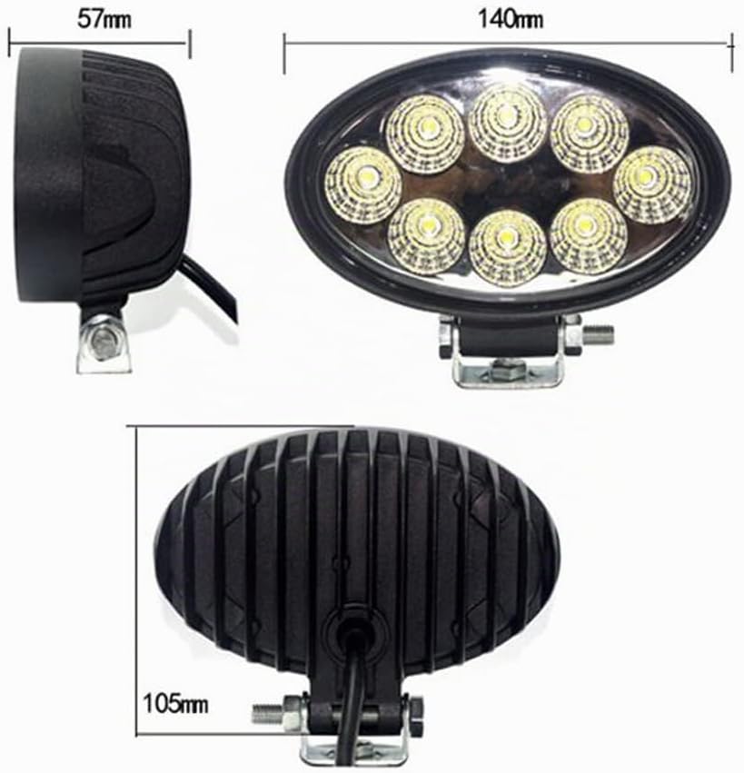 Oval LED Arbeitsscheinwerfer-Set, 6x 24W, IP68