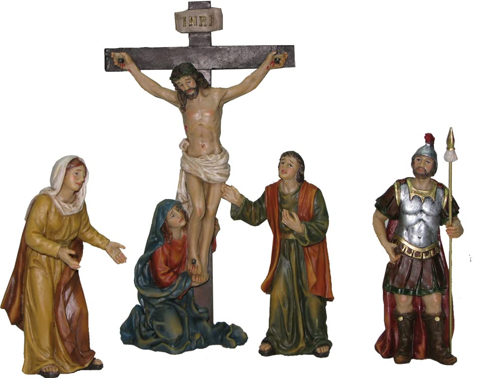 Passionsfiguren Set: Kreuzigungsszene