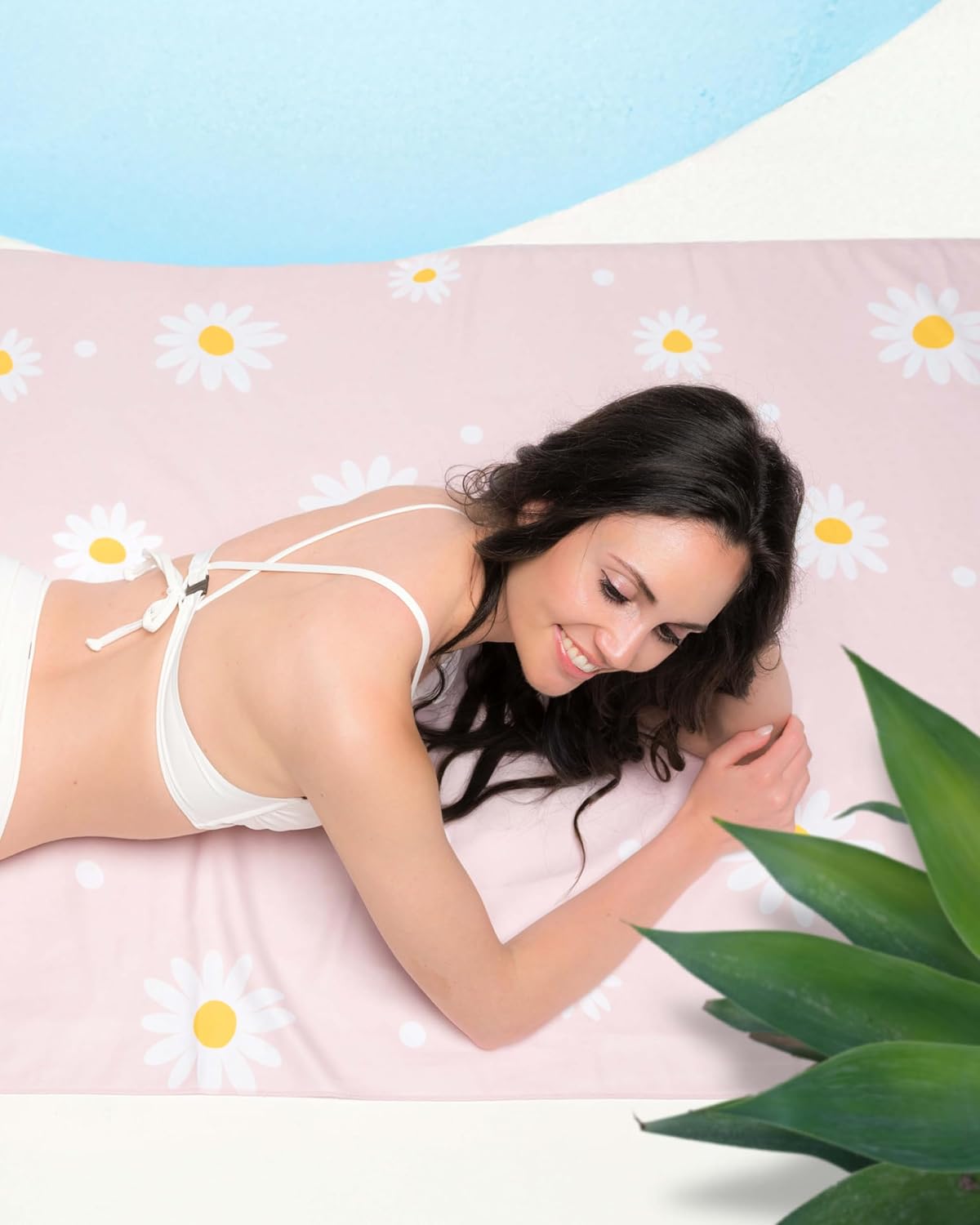 Schnelltrocknendes Strandhandtuch, 160cm x 90cm 29 Daisy Dream