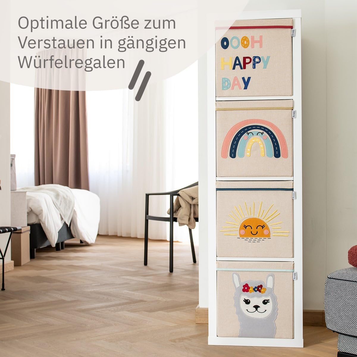 Spielzeug-Aufbewahrungsbox mit Deckel, Regenbogen