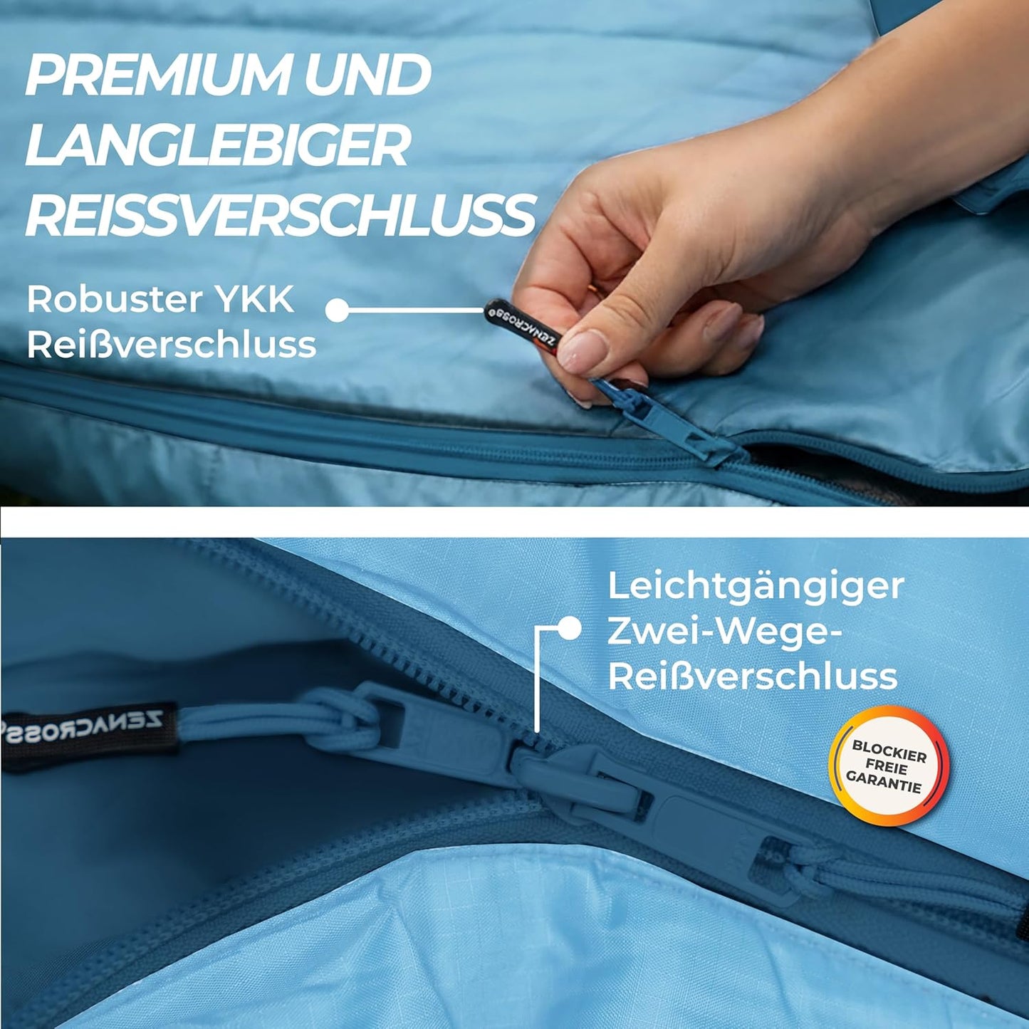 Ultraleichter Sommerschlafsack, Blau