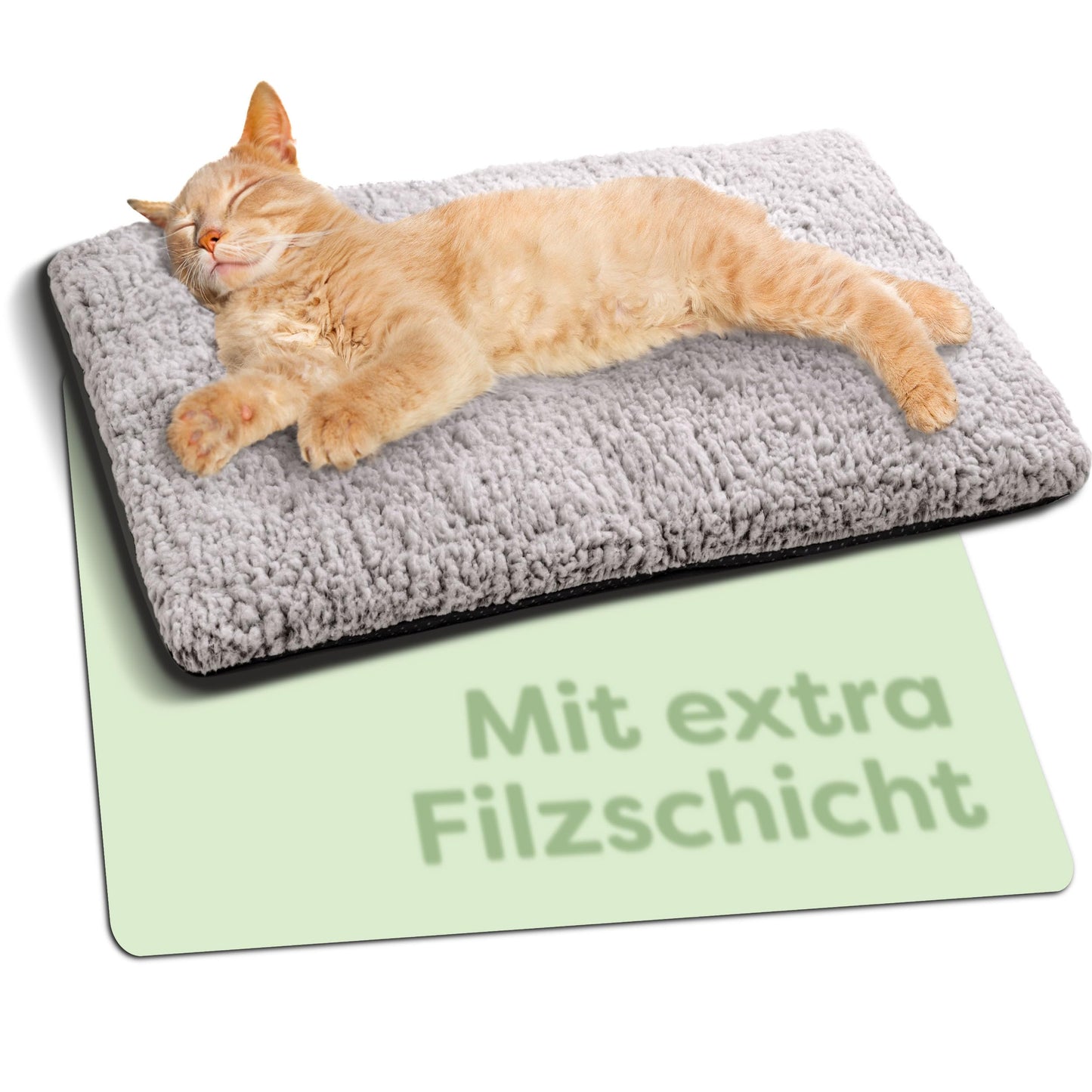 Selbstheizende Katzendecke mit rutschfester Unterseite, Grau