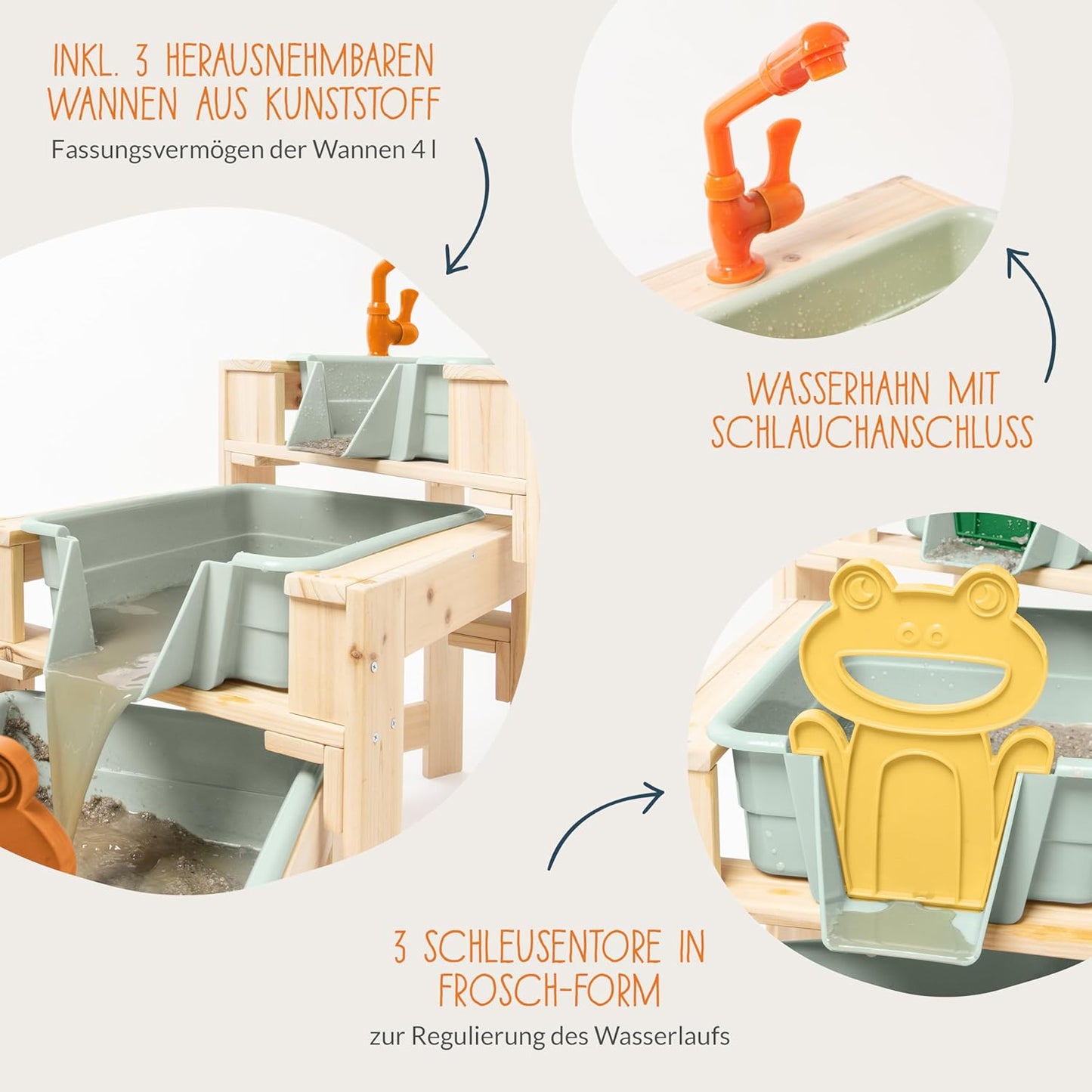 3-teiliges Wasserspieltisch-Set Frolino