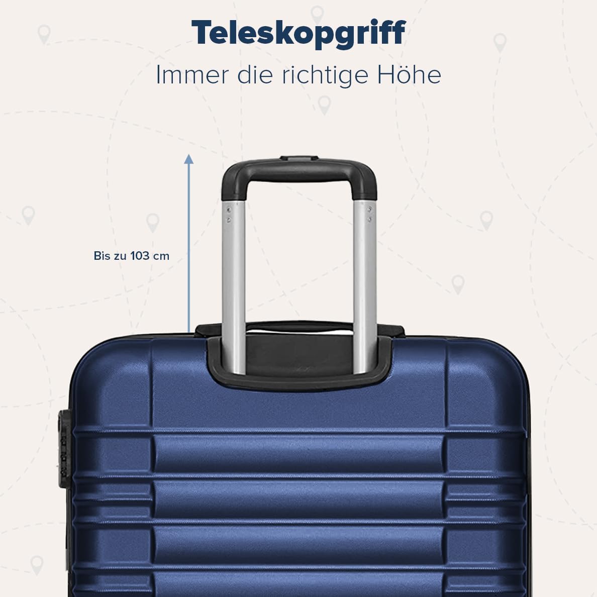 Hartschalen-Kofferset (3-teilig), Small + Medium + Large Dunkelblau
