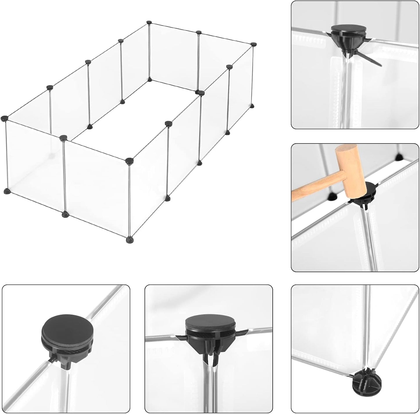 Freigehe für Kleintiere, Transparent Ohne Tür