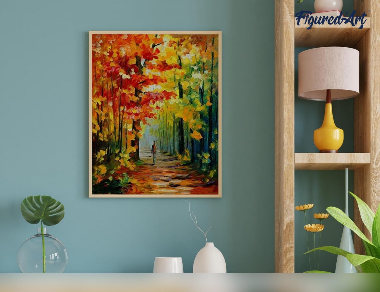 Malen nach Zahlen Set Einsamer Spaziergang, Einsamer spaziergang im Wald 40x50cm Mit Keilrahmen (nicht gespannt)