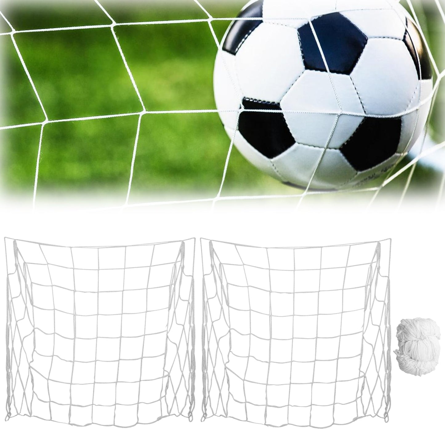 2-teiliges Fussballtornetz-Set, 180x120cm