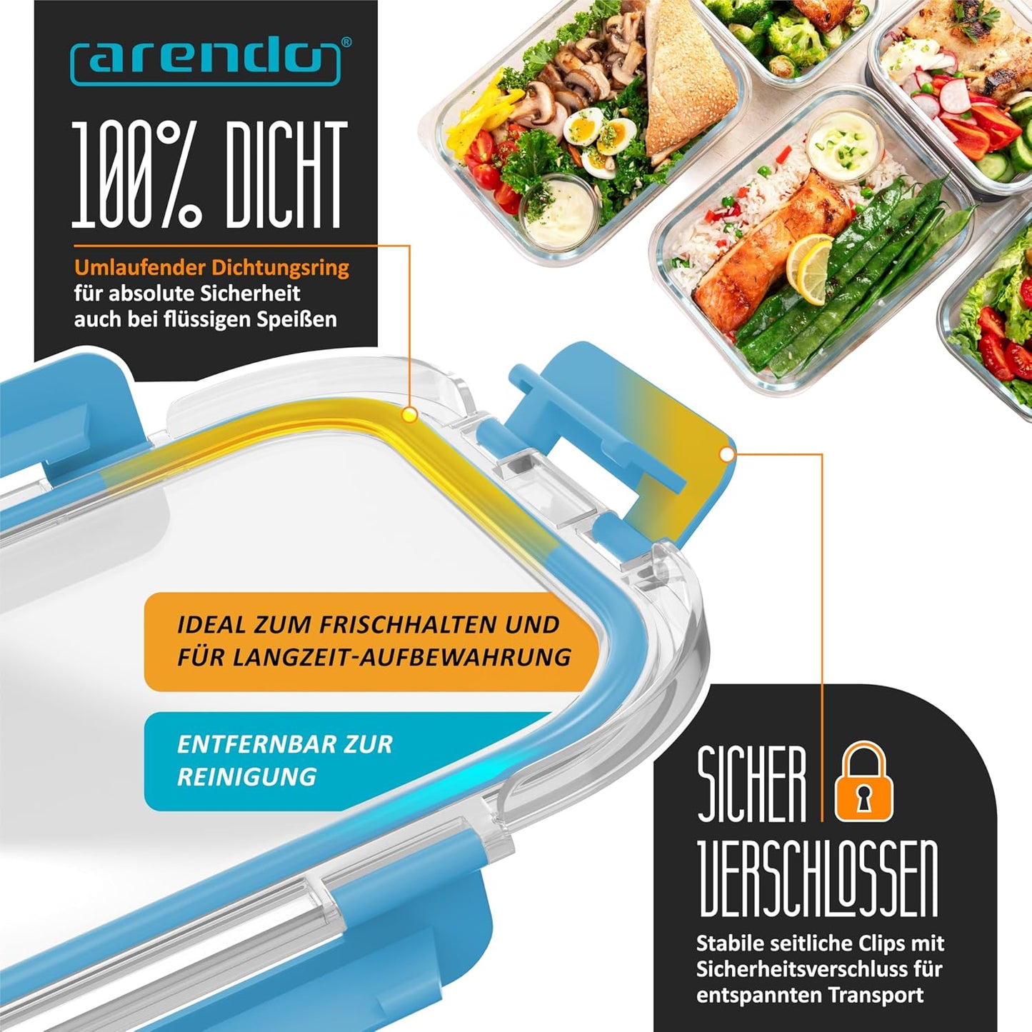 Glas-Lunchboxen Set
