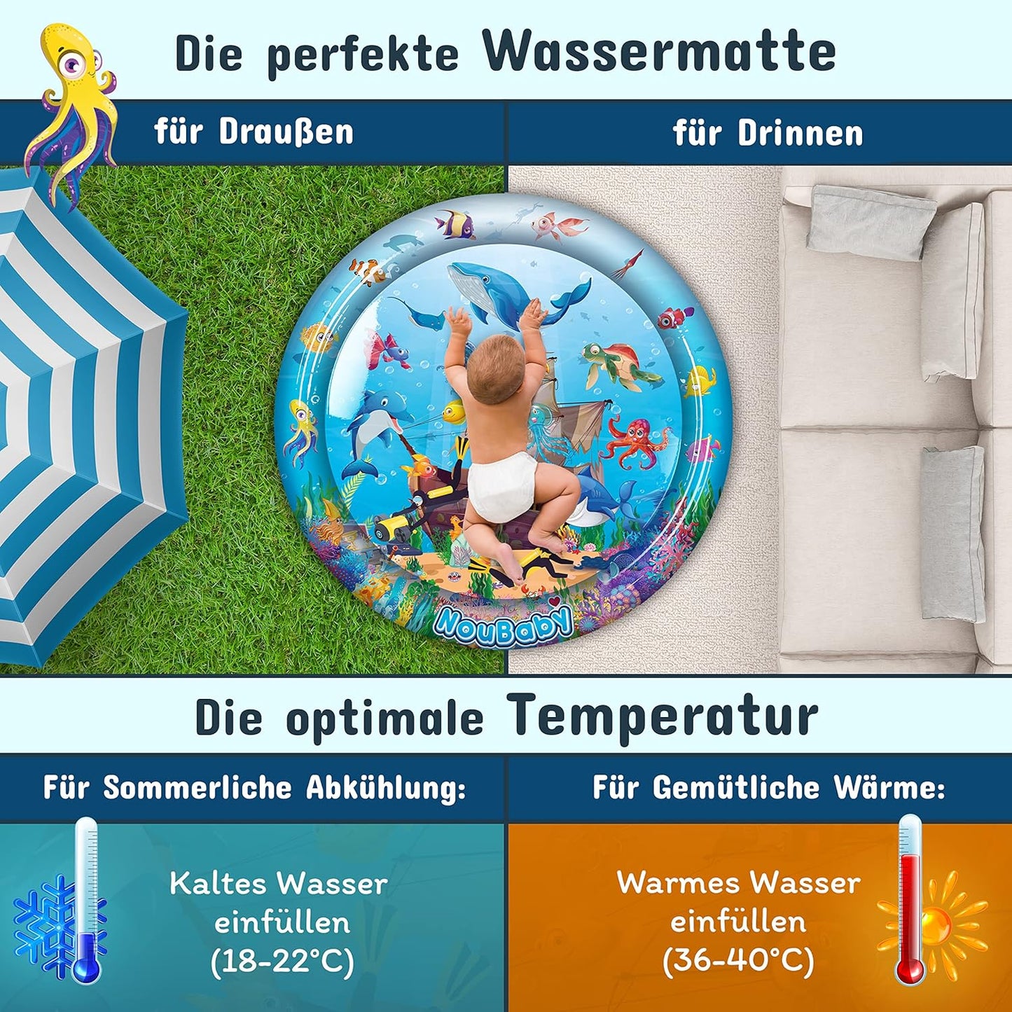 Wasserspielmatte für Babys XXL (100 cm), XXL 100 CM