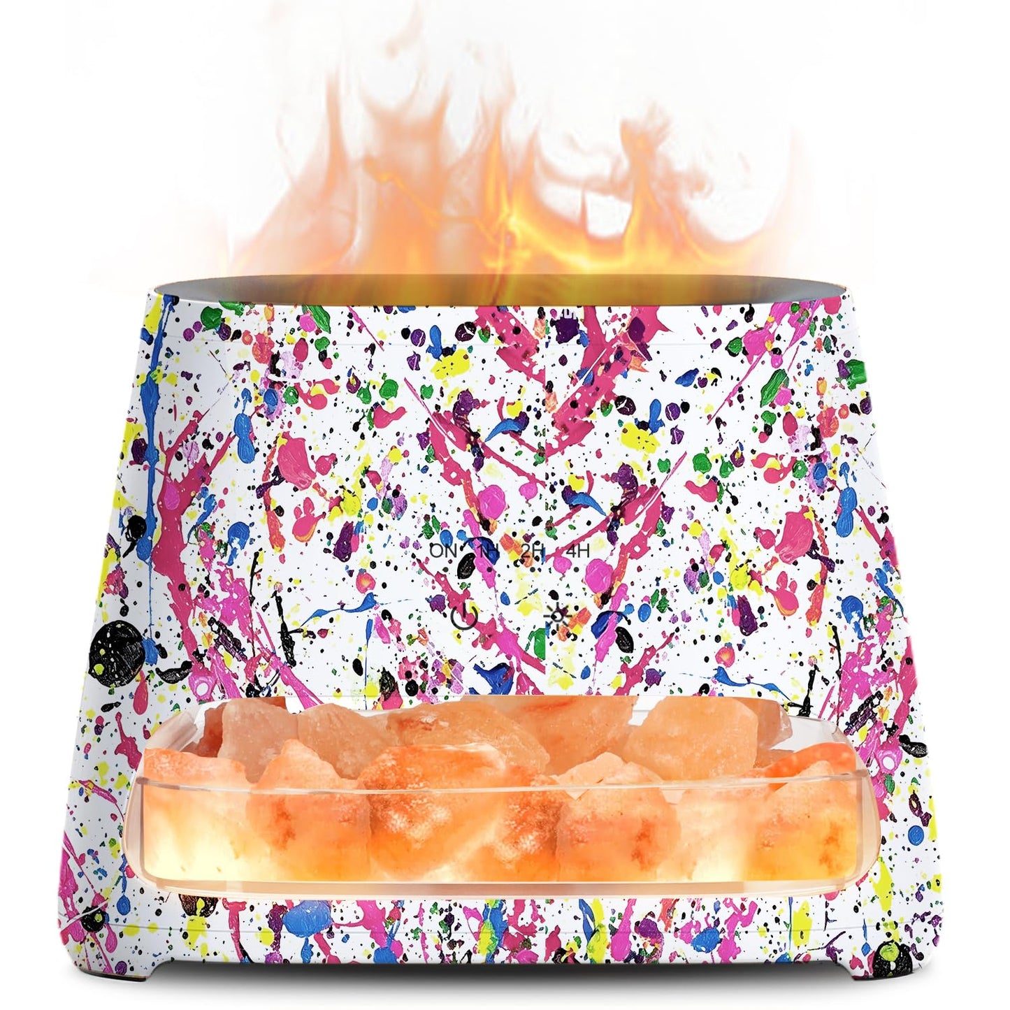 2-in-1 Aroma Diffuser & Salt Leuchte mit Flammeneffekt, Bunt