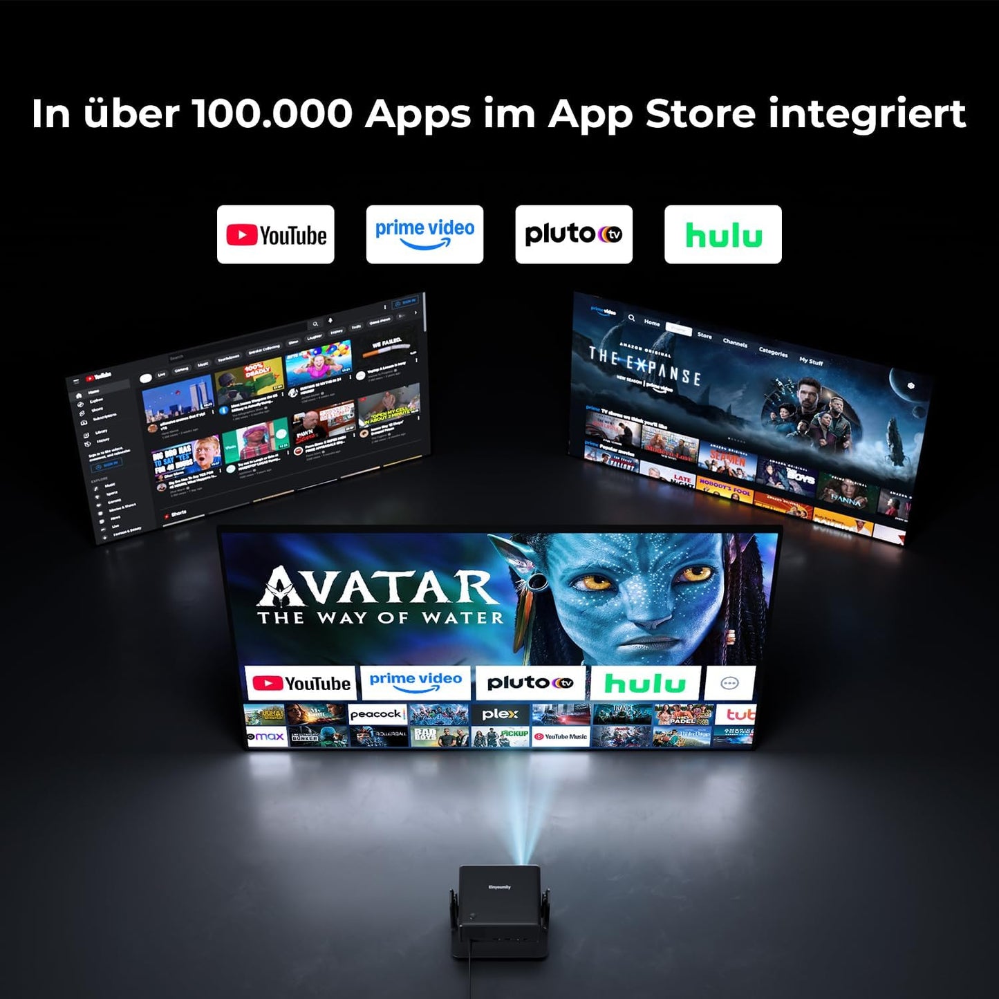Smart Beamer AC201 4K mit Netflix-Unterstützung, Schwarz