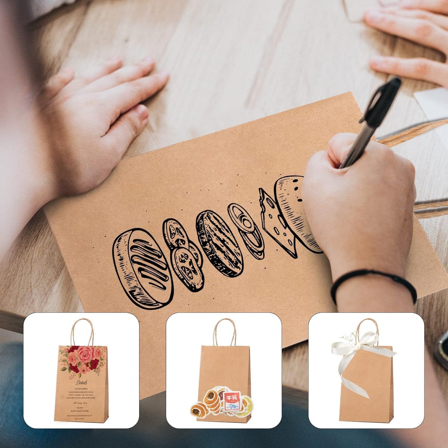 Papiertüten (50 Stück), Braun|50 Stück (1er Pack)