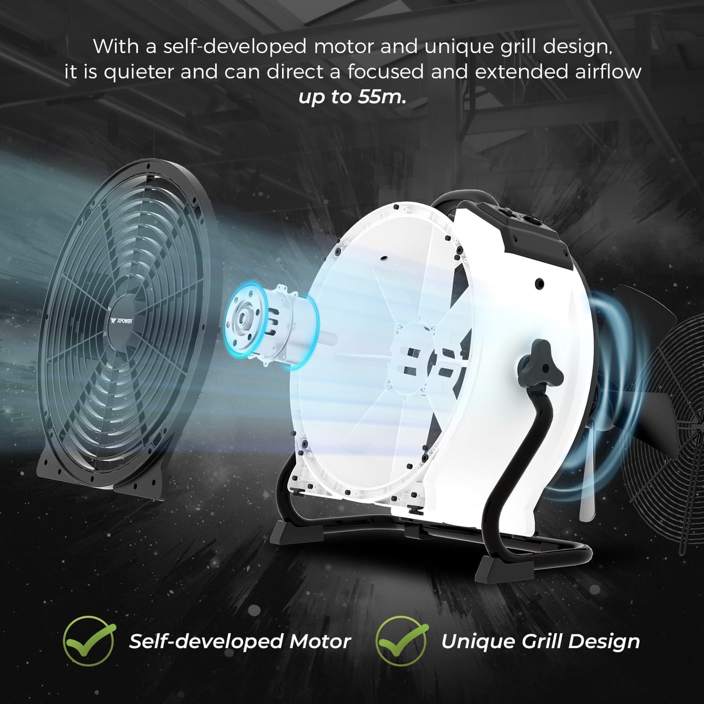 Bodenventilator FC-420, FC-420 2400CFM Weiss