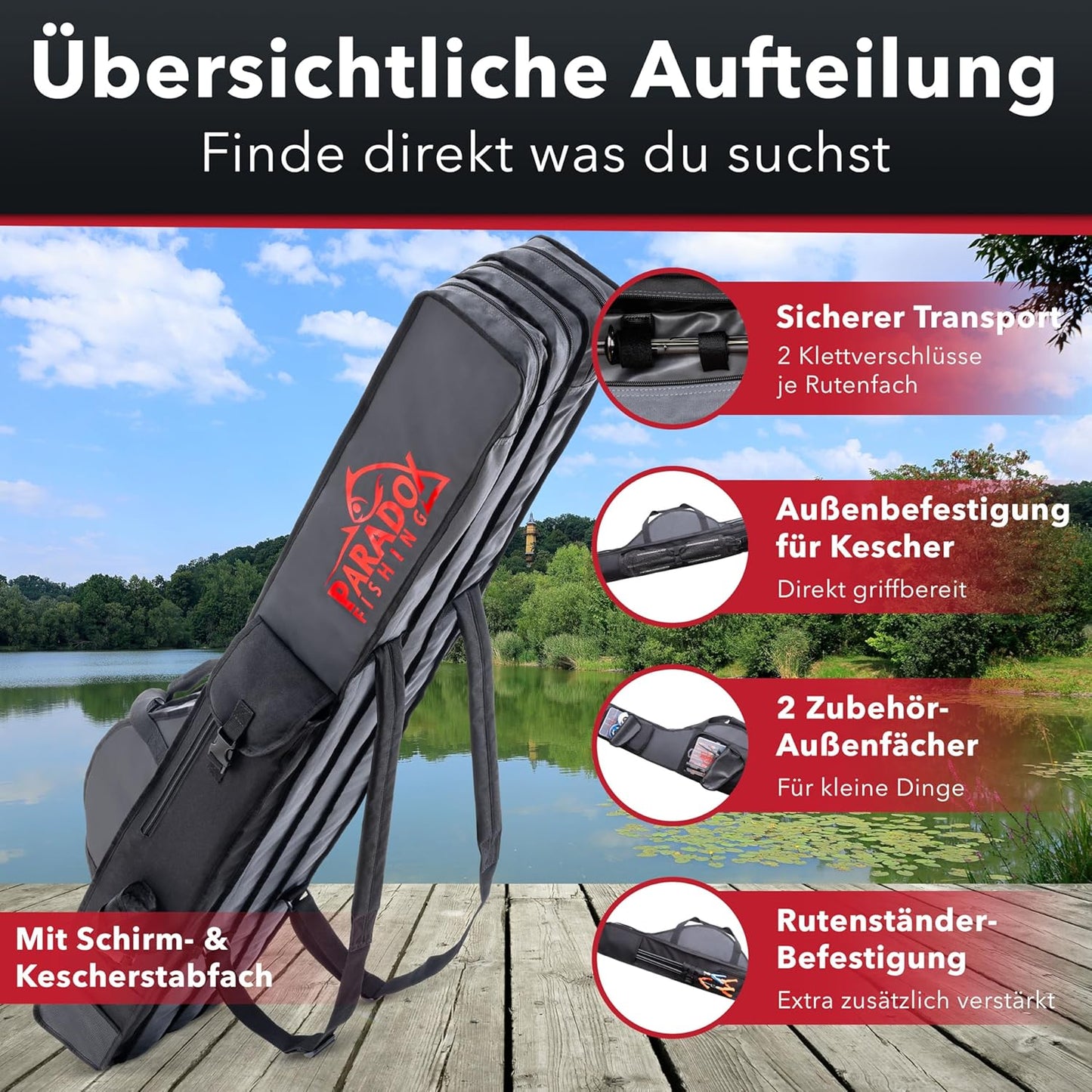 Rutentasche mit 3 Fächern, 160cm 3 Fächer