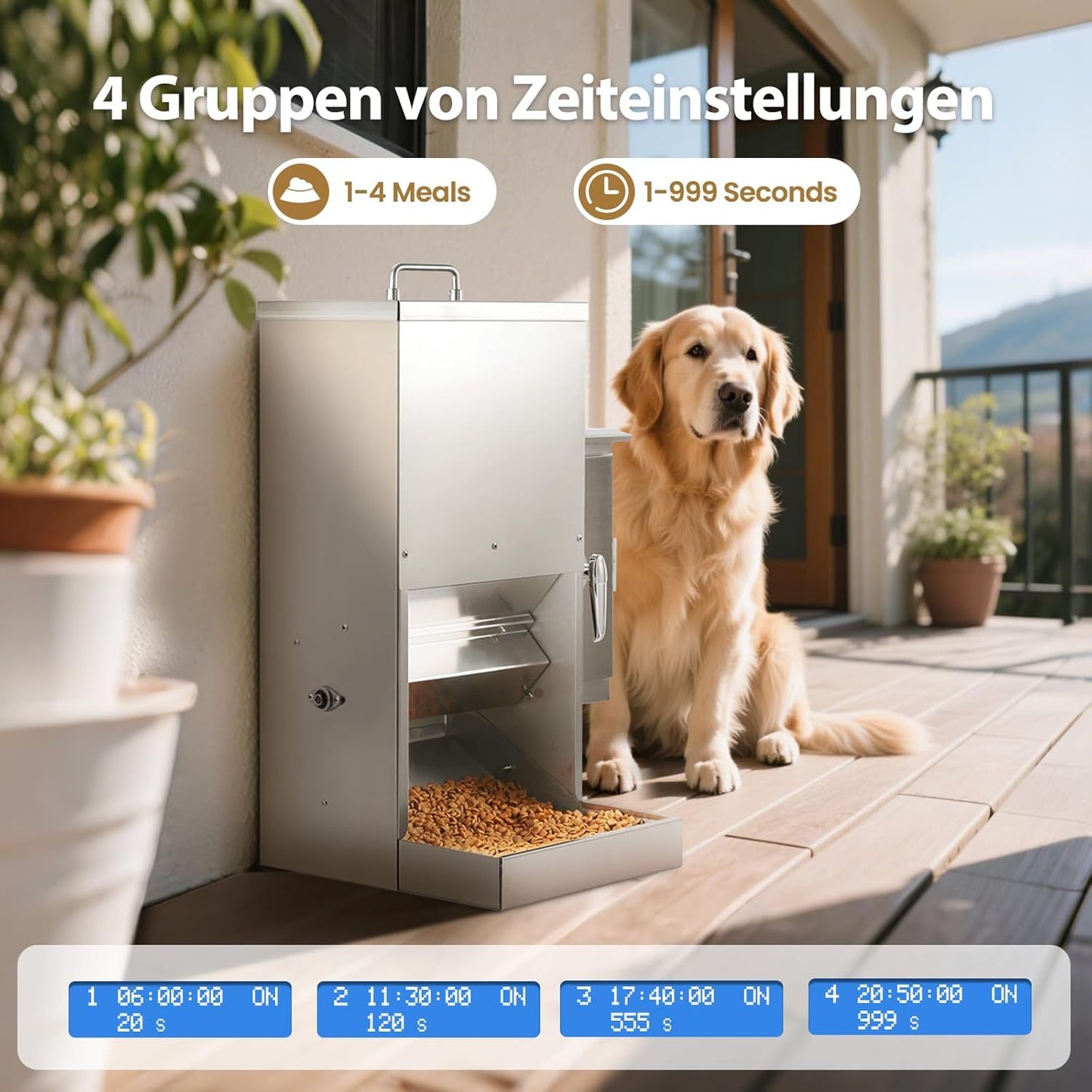 Automatischer Hundefutterspender mit Timer (16L), L