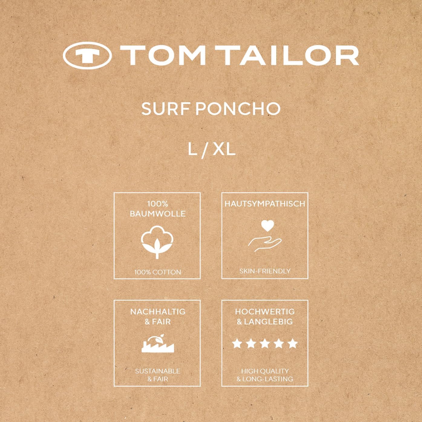Surf Poncho mit Kapuze und Bauchtasche, Grau L-XL