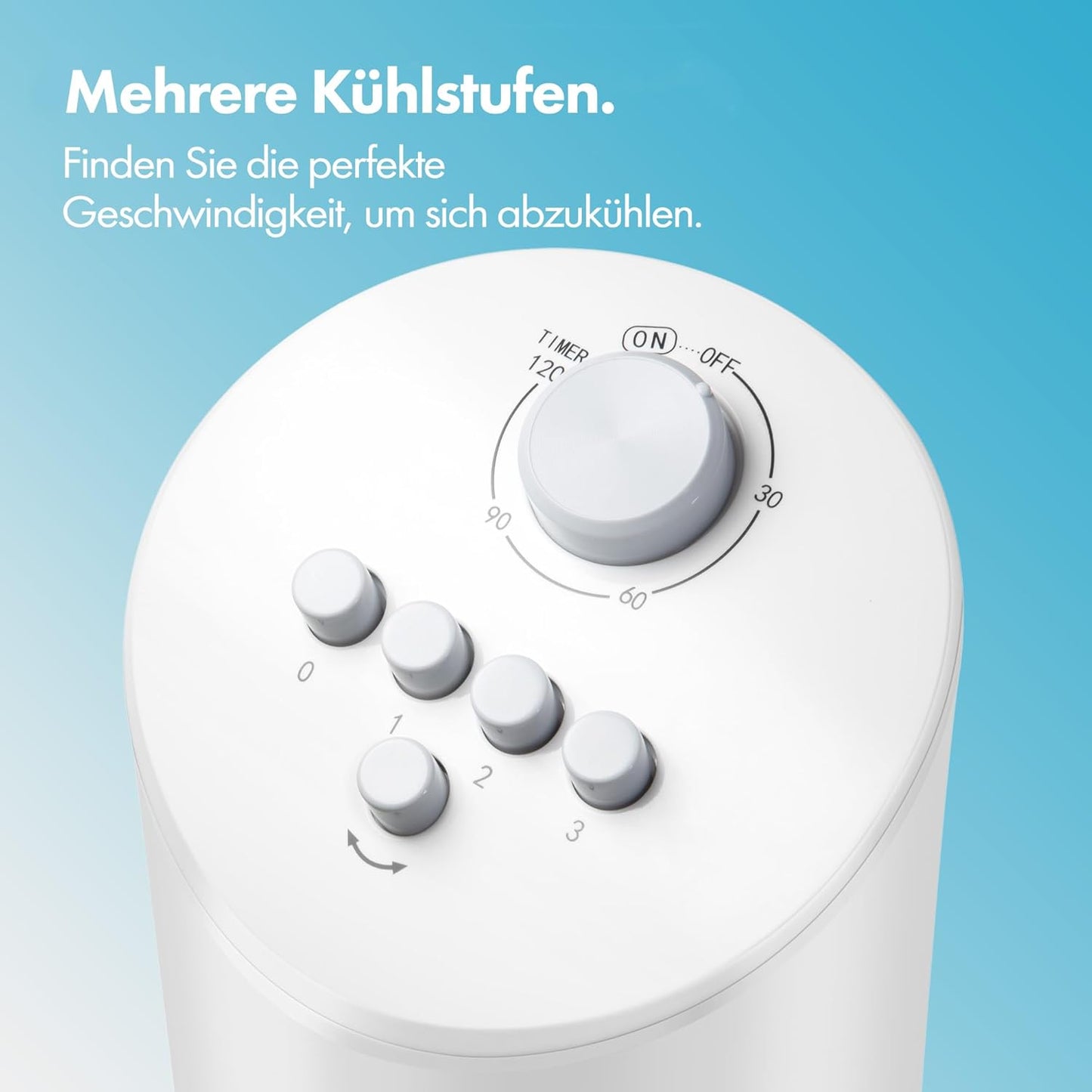 Turmventilator mit Timer & Aromaschale (80 cm), Weiss 80cm