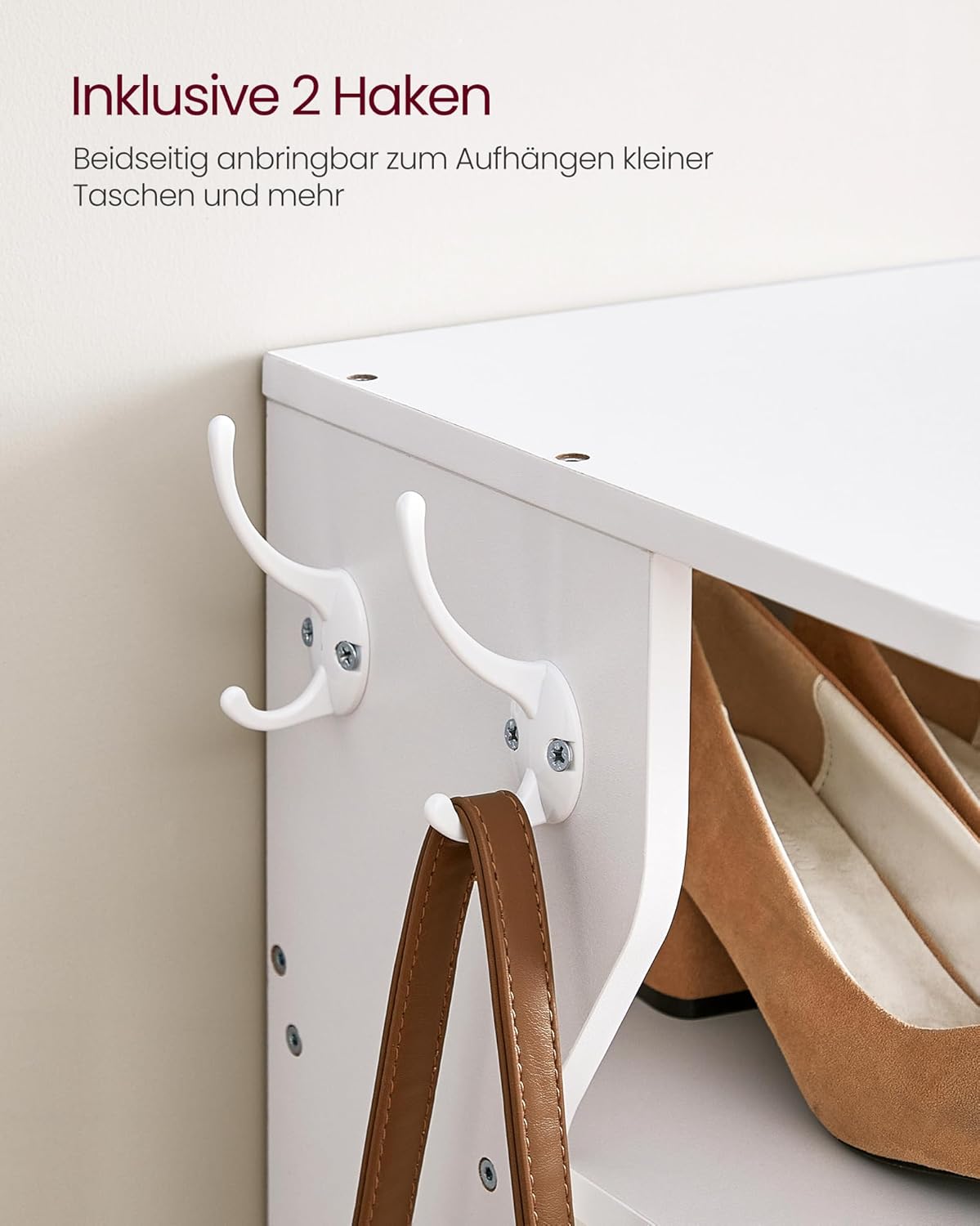Schuhregal Malu mit 7 Ebenen, 7 Ebenen Weiß