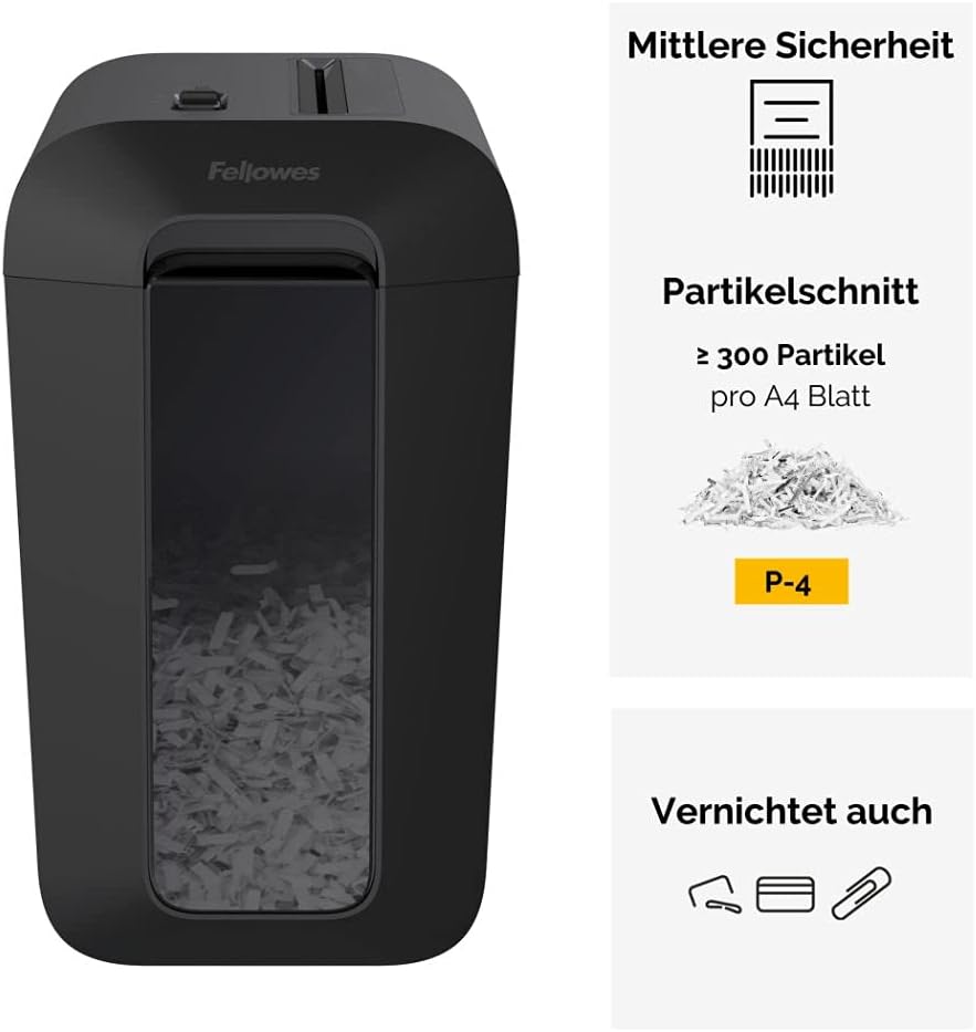 Powershred LX65, Schwarz ; LX65 – 10 Blatt – Cross Cut – 22 Liter Papierkorb / 10 Blatt