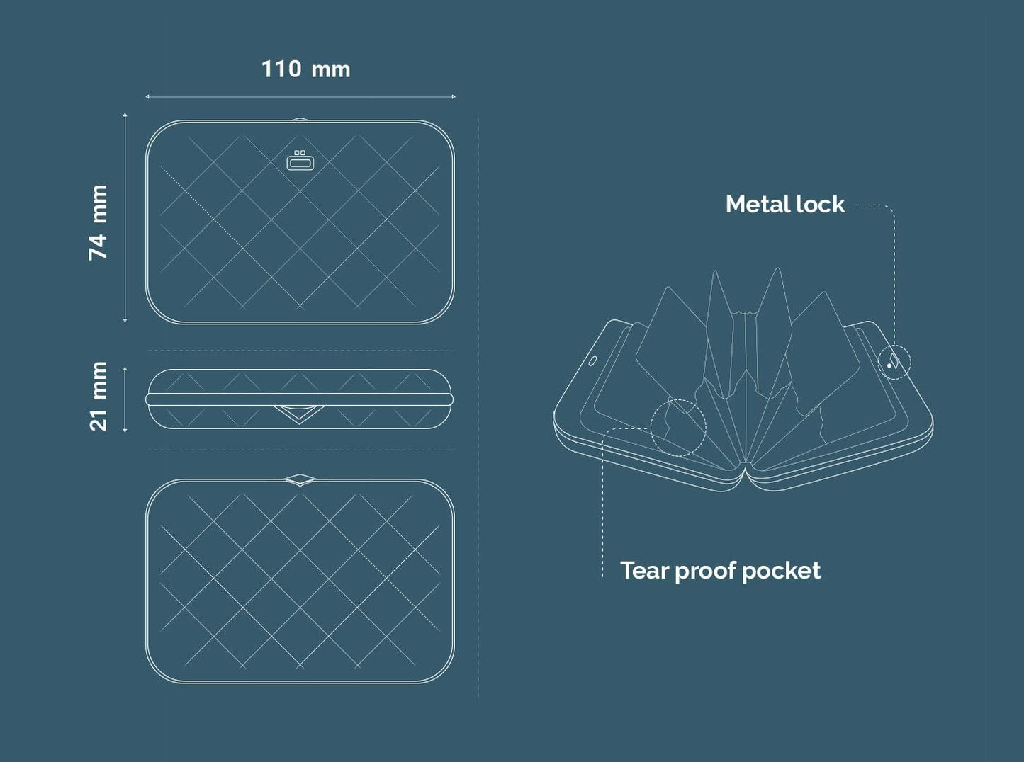 Smart Wallet mit RFID-Schutz, Schwarz