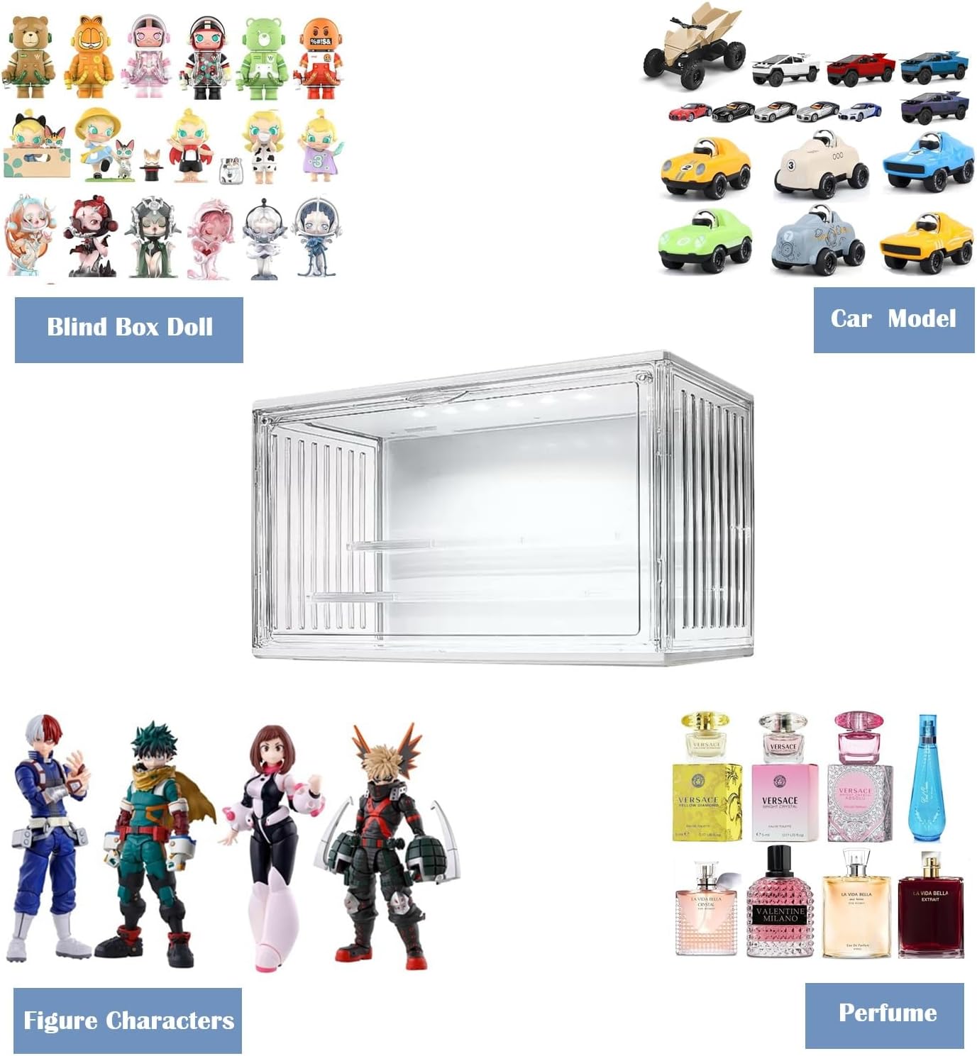 Acryl Vitrine mit LED, 36×18×22cm