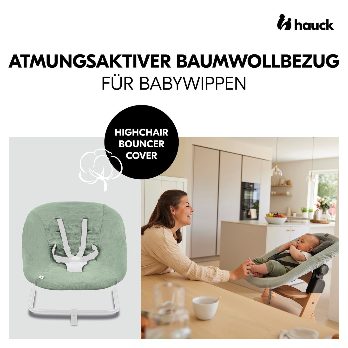 Highchair Bouncer Cover, Sage