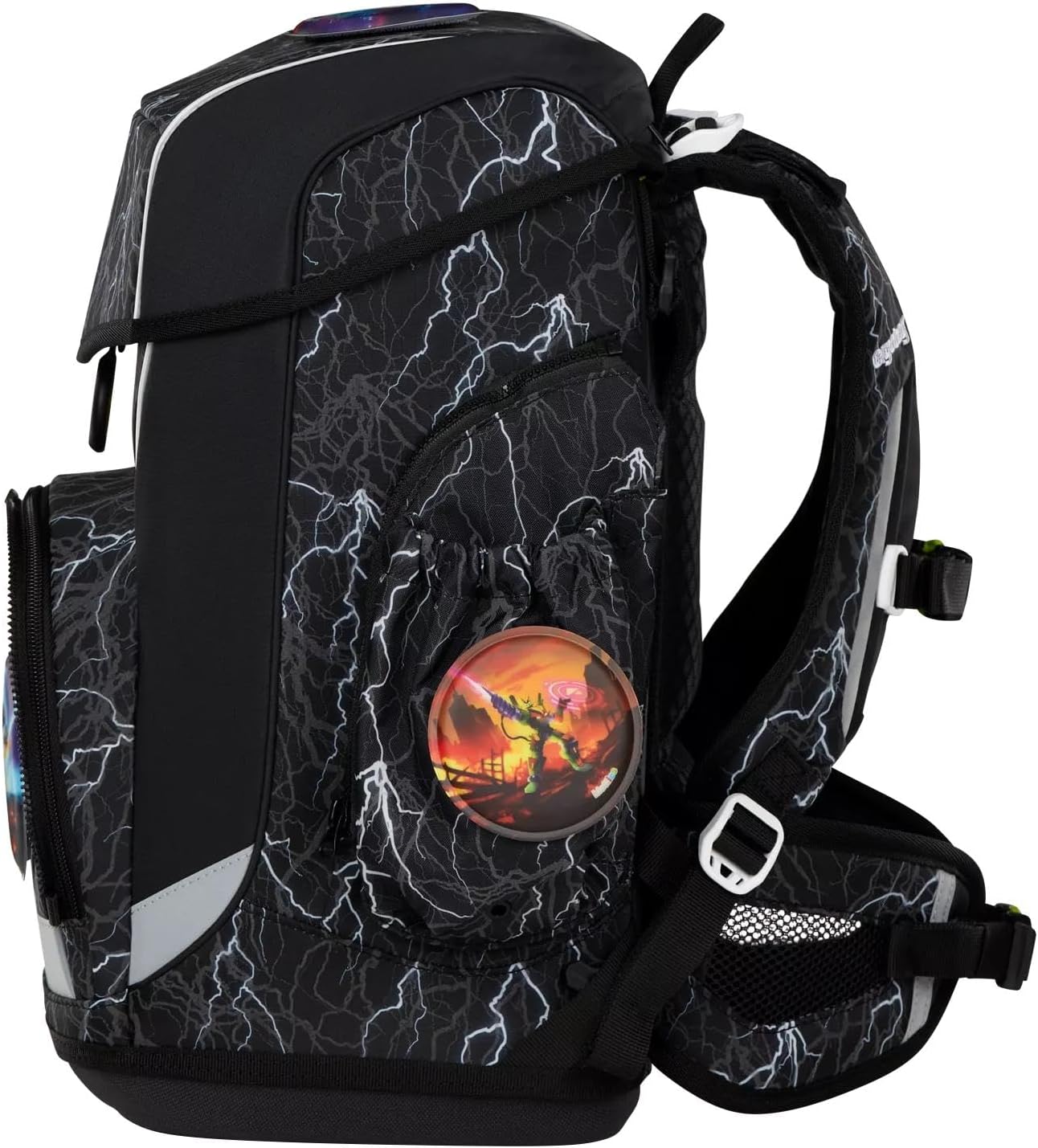 6-teiliges Cubo Light Schultaschen-Set, Einheitsgröße Super Reflektbär - Schwarz