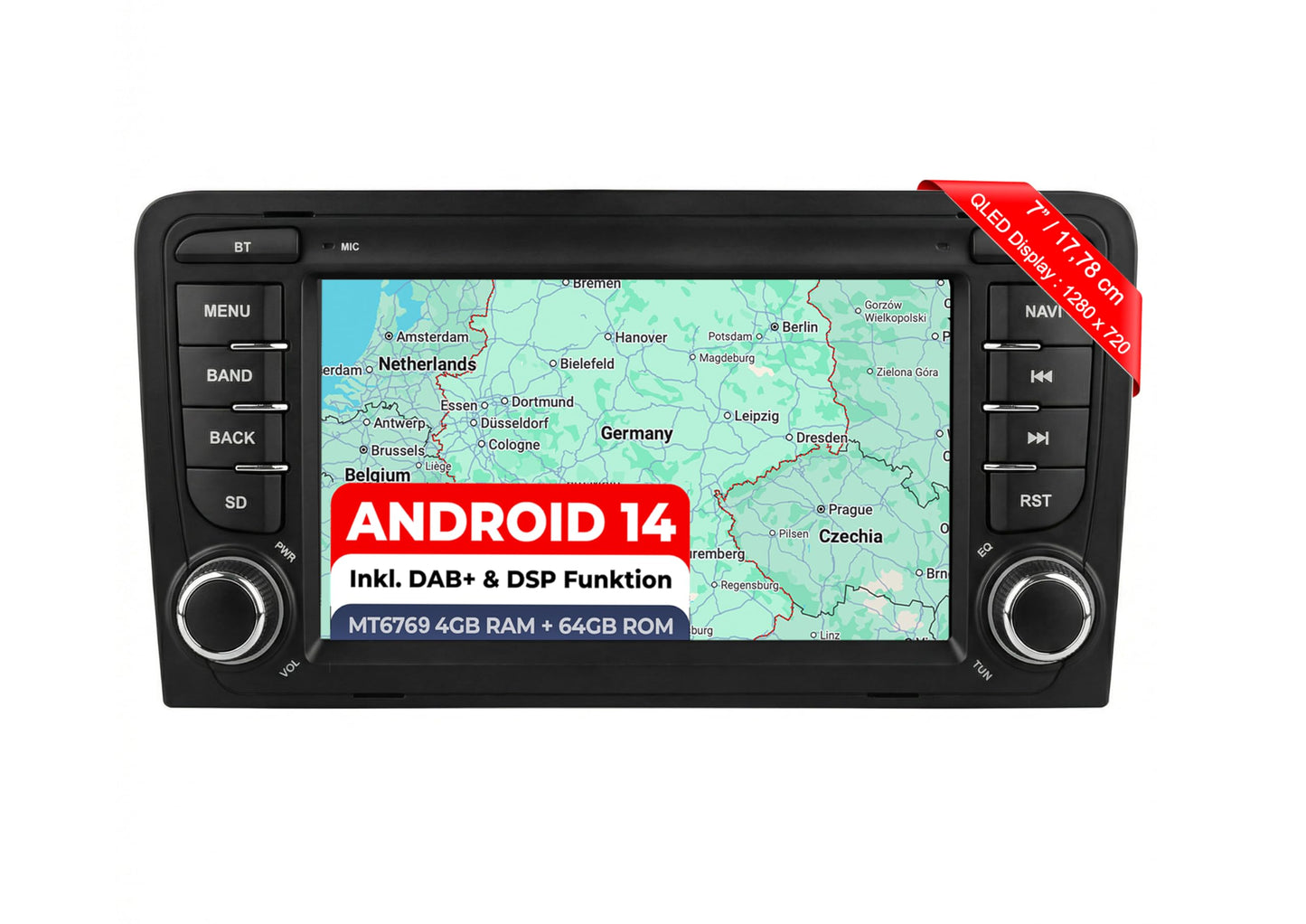 AA37-L3 Android 14 Autoradio mit Navigation für Audi A3 und RS3, AA37-L3