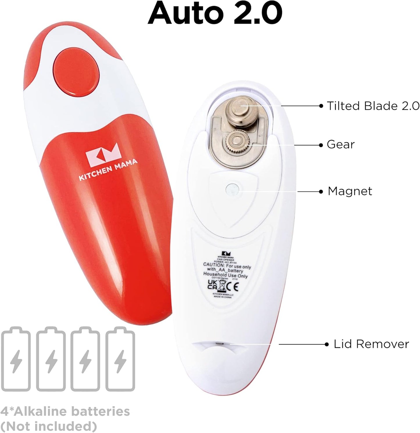 Elektrischer Dosenöffner Auto 2.0, freihändig, Rot