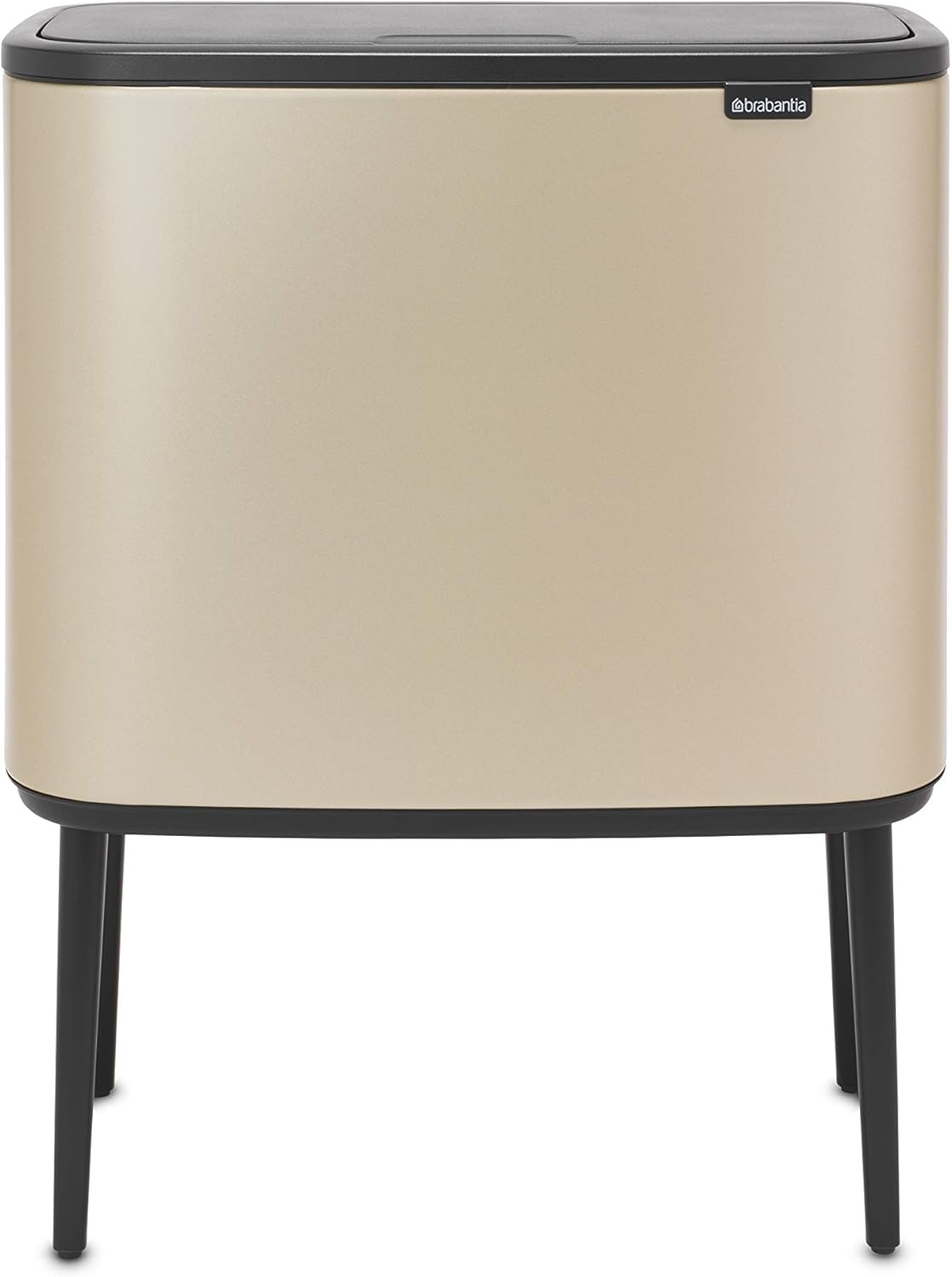 Bo Touch - Recycling Mülleimer mit 3 Fächern (3 x 11L), 3 Inneneimer (3 x 11L) Champagne