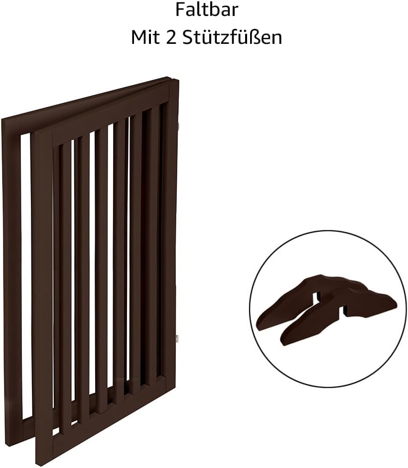 Freistehendes Absperrgitter, faltbar, 2-teilig, Dunkelbraun, 102L x 91H cm, 2-teilig