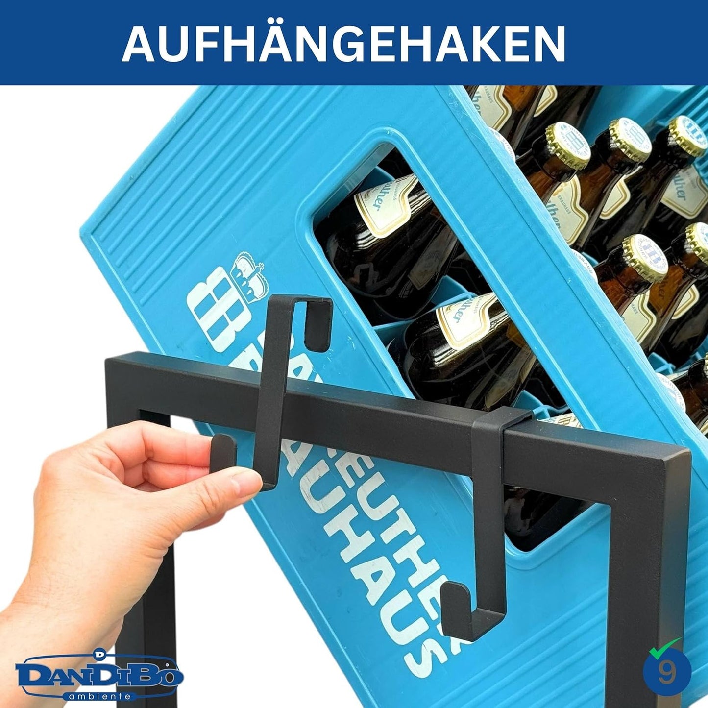 Getränkekistenregal für 9 Kisten, 9 Kisten Breite 105 cm / Hoch 137 cm