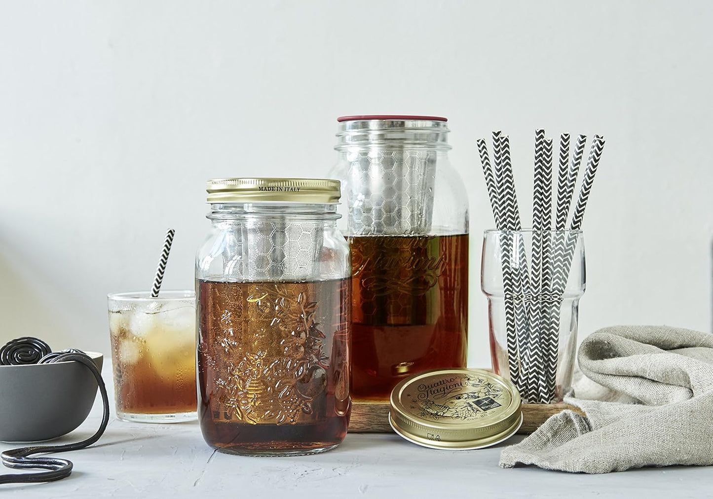 Cold Brew Kaffeezubereiter mit Edelstahlsieb, 1 Liter