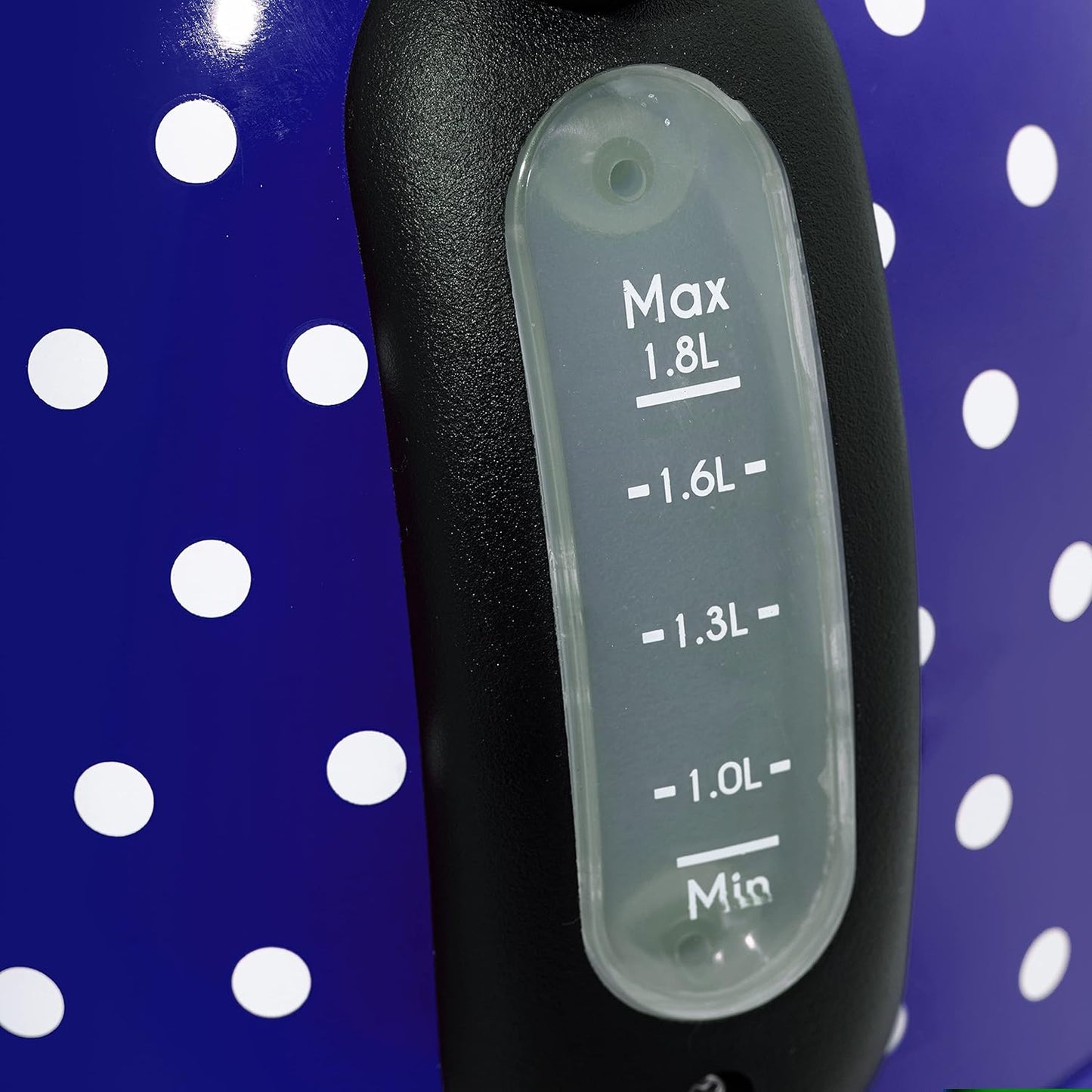 Retro Wasserkocher mit Cool-Touch & Wasserstandsanzeige, Pünktchen Blau