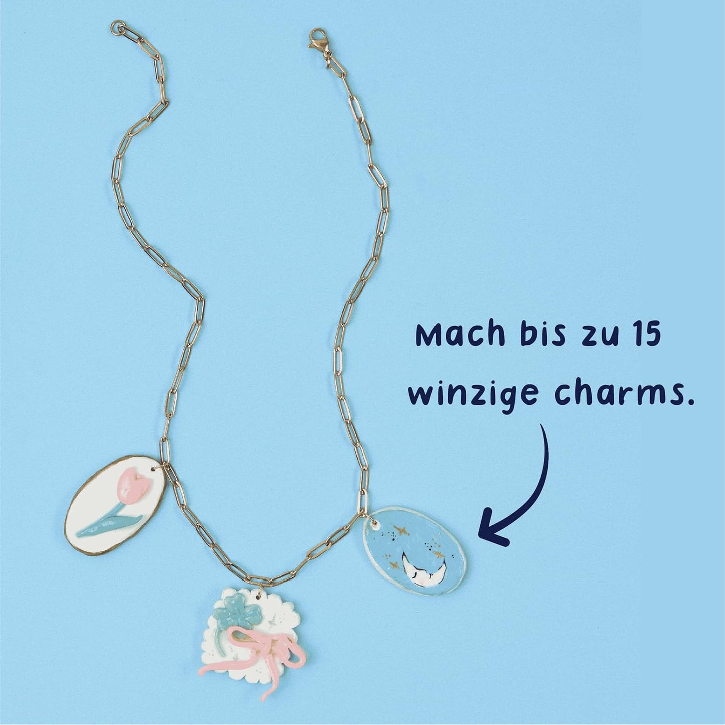 Polymer Clay Schmuck-Bastelset, Kleine Anhänger Halskette