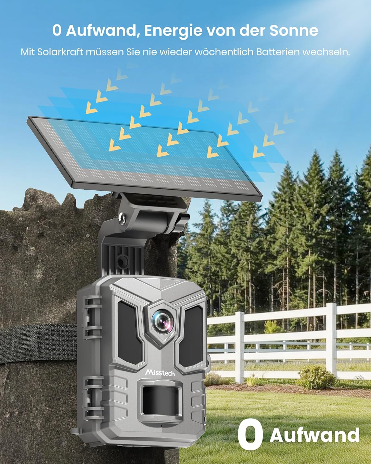 4K UHD Solar-Wildkamera, Aschgrau