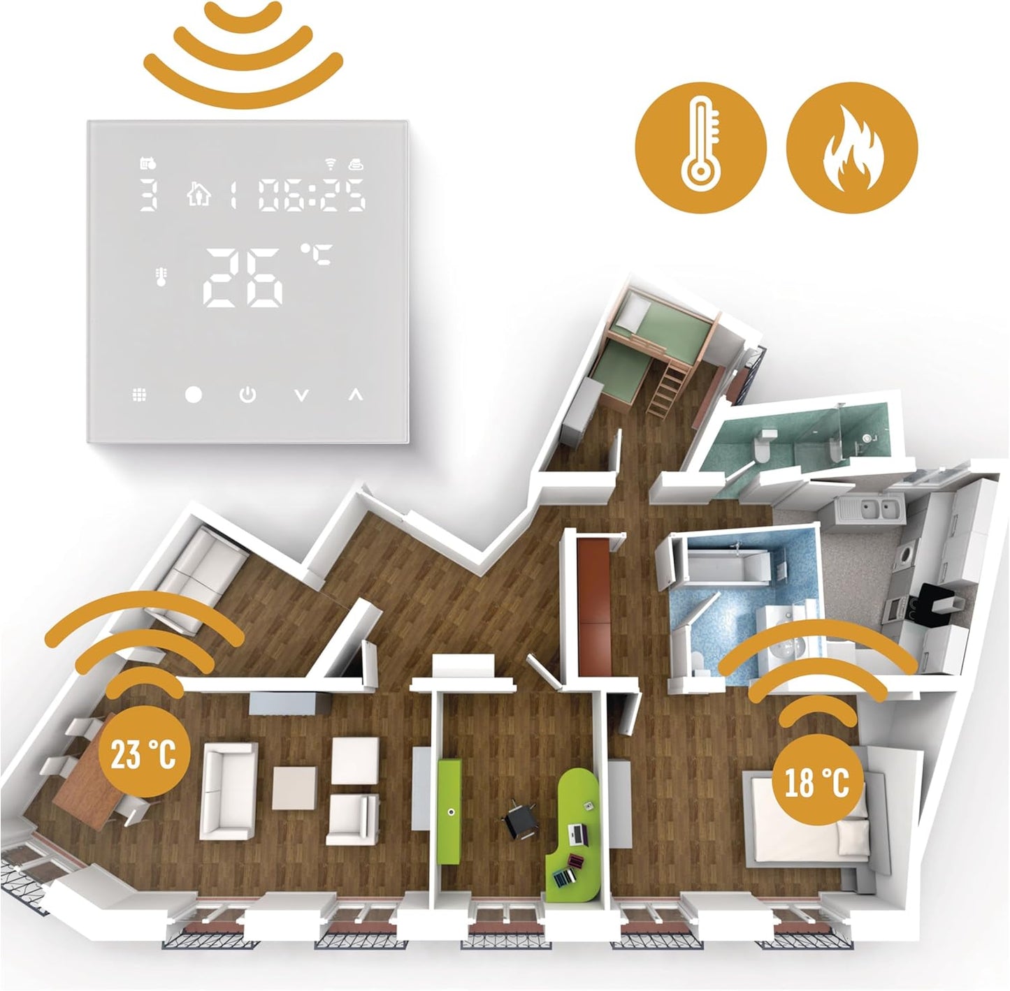 Smart Home Raumthermostat mit App-Steuerung