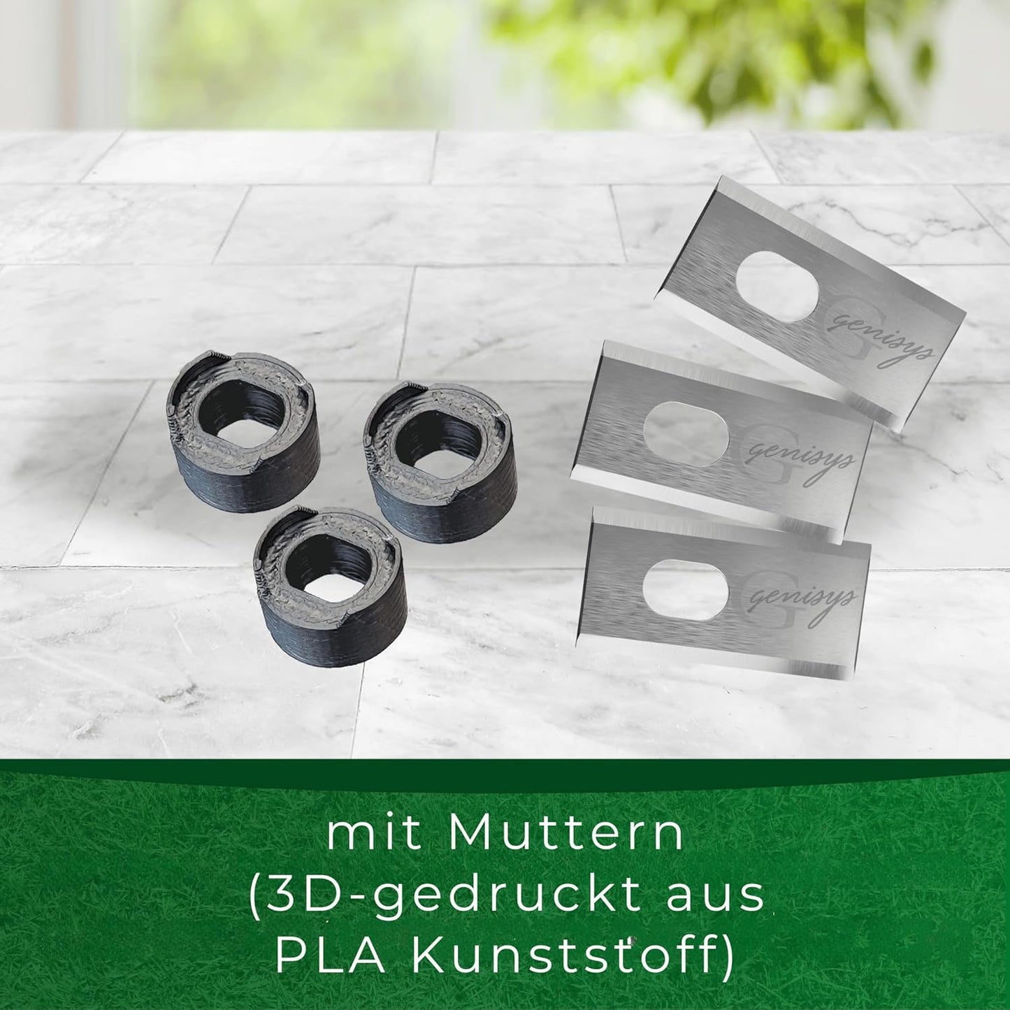 12-teiliges Ersatzmesser-Set für Mähroboter, 12 + 12 Muttern