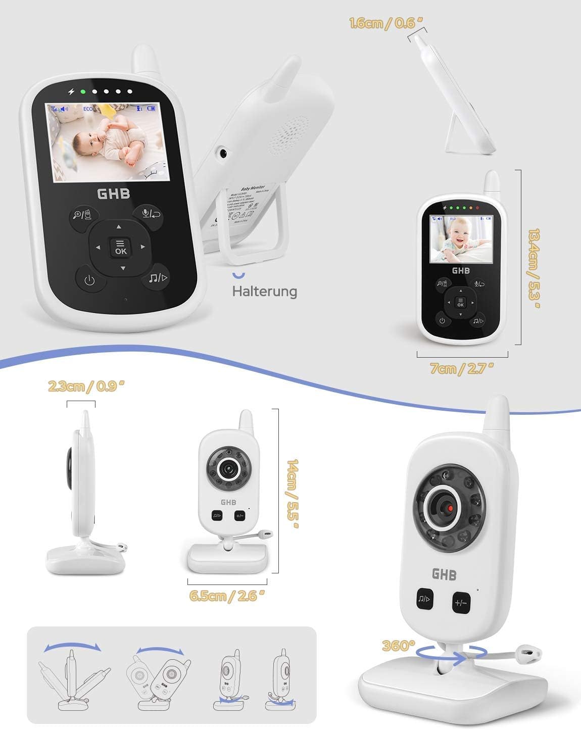 Babyphone mit Kamera und Gegensprechfunktion