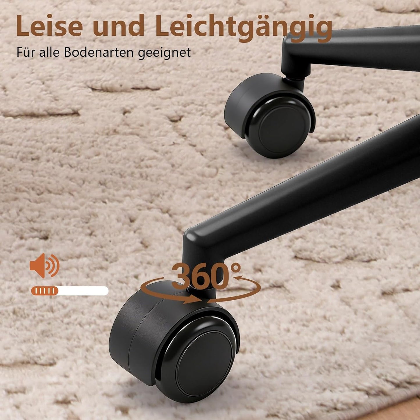 Ergonomischer Bürostuhl mit Wippfunktion, Braun