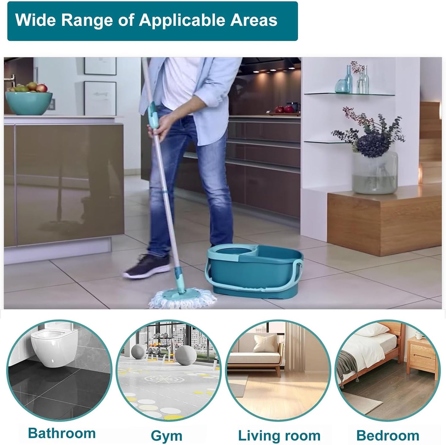 5-teiliges Ersatzkopf-Set für Leifheit Twist Disc Mop