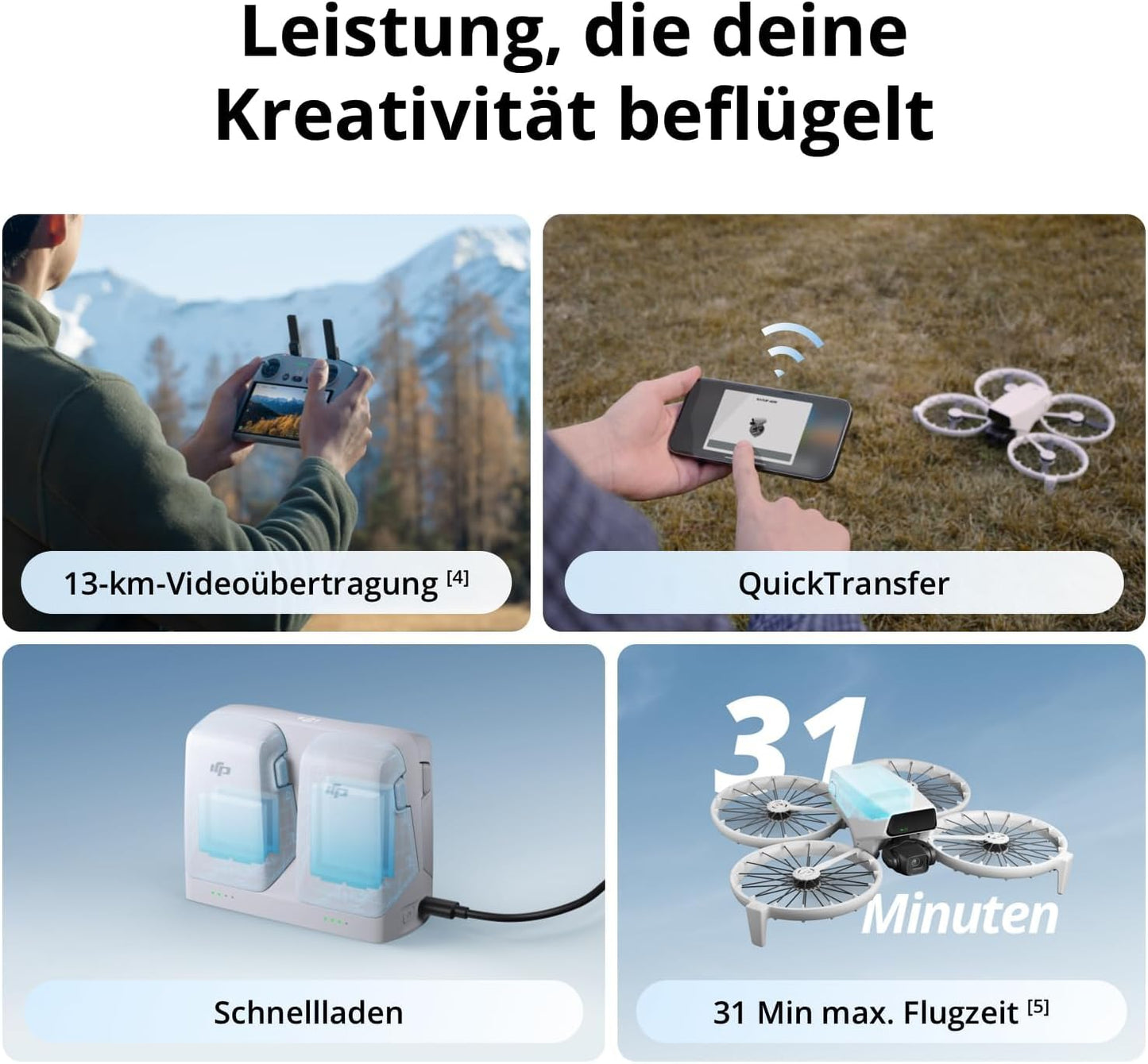 Flip Minidrohne mit 4K Kamera & Follow-Me Funktion, DJI Flip (RC-N3)