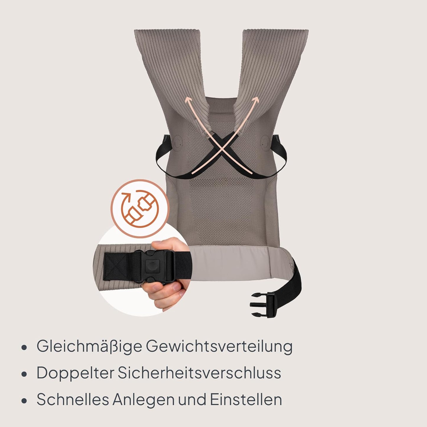 Ergonomische Babytrage Mabel mit Kreuztragesystem