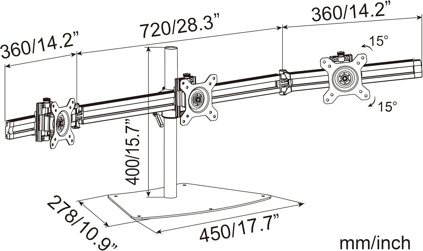 Monitor Tischhalterung für 3 Bildschirme, Mp230s-l