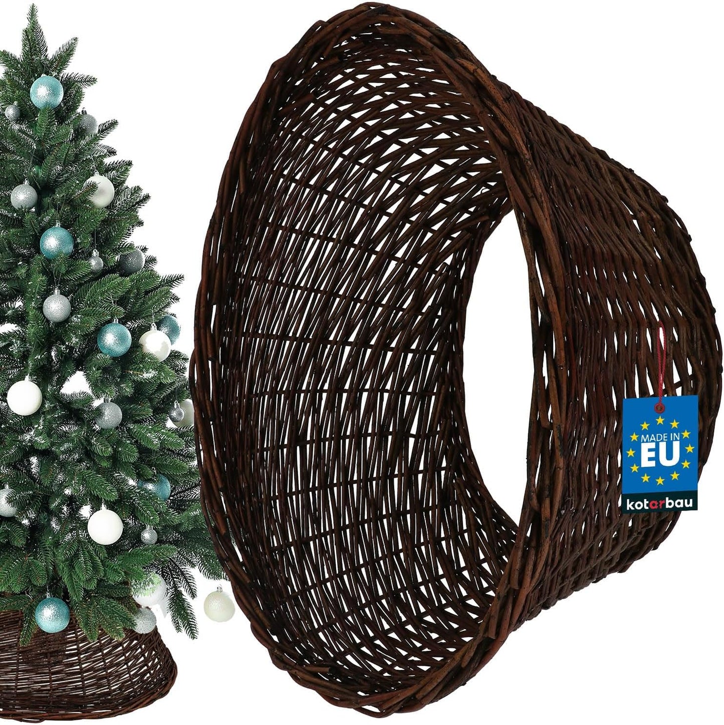 Weihnachtsbaum-Rock aus Weide, Dunkel Braun Ø 60 cm