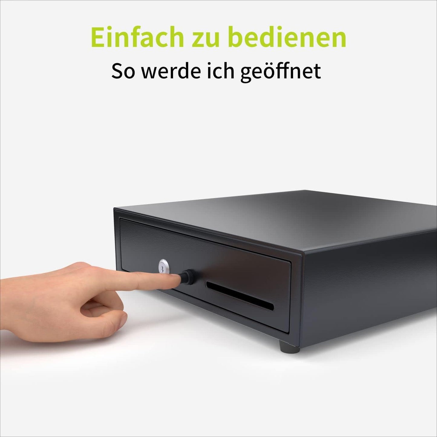 AC335PBK Kassenschublade mit Druckknopf, Öffnen mit Drucktaste 33 cm
