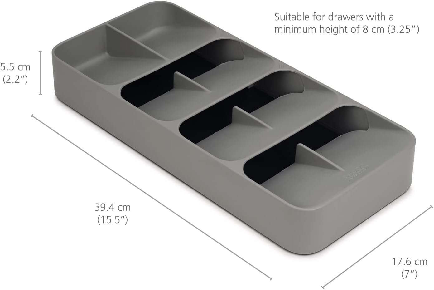 Besteckschubladen-Organizer, Cutlery Organiser Gross Grau